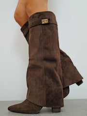 SUEDE BOOTS — BROWN