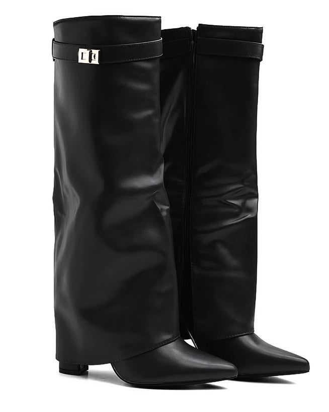 LEATHER BOOTS — BLACK