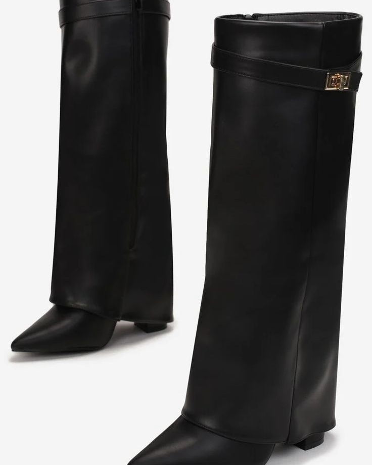 LEATHER BOOTS — BLACK