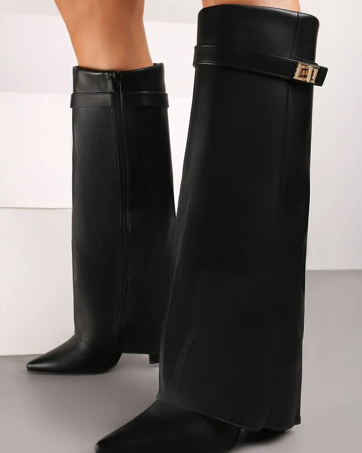 LEATHER BOOTS — BLACK