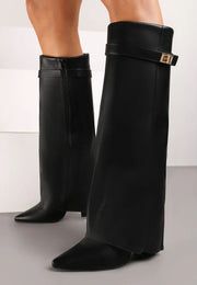 LEATHER BOOTS — BLACK