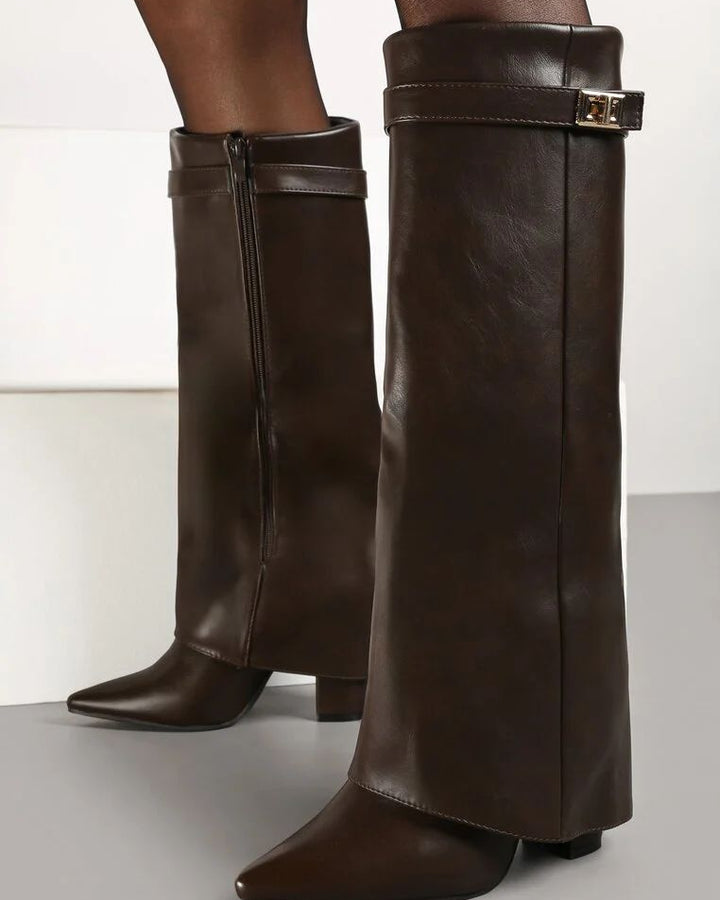 LEATHER BOOTS — BROWN