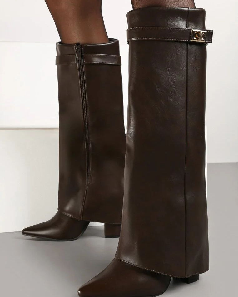 LEATHER BOOTS — BROWN