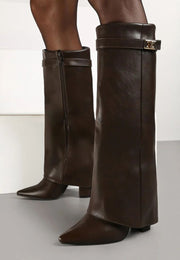 LEATHER BOOTS — BROWN