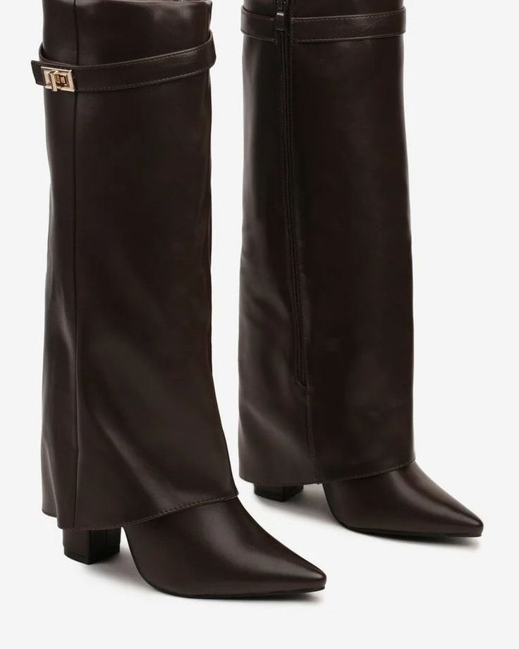 LEATHER BOOTS — BROWN