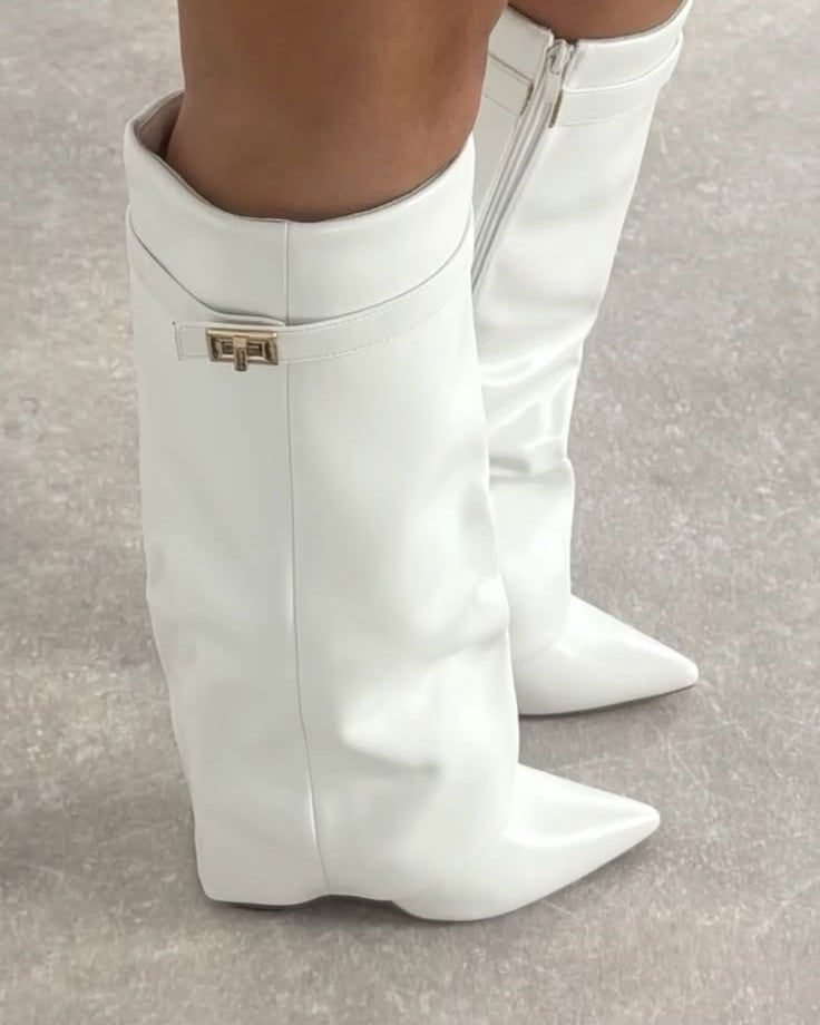 LEATHER BOOTS — WHITE