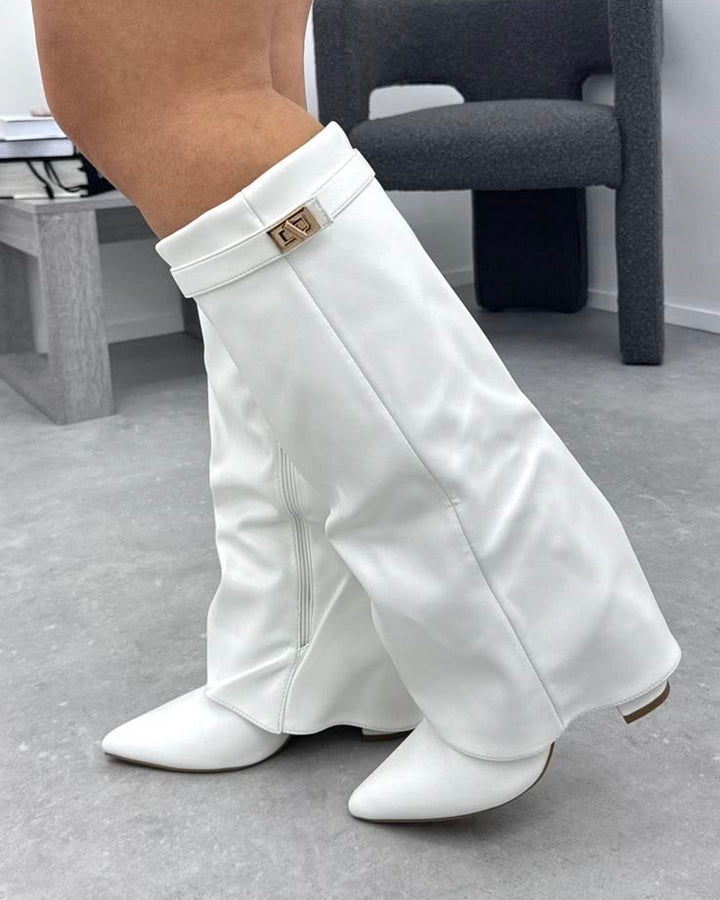 LEATHER BOOTS — WHITE