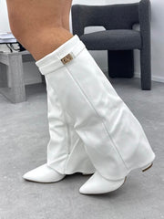 LEATHER BOOTS — WHITE