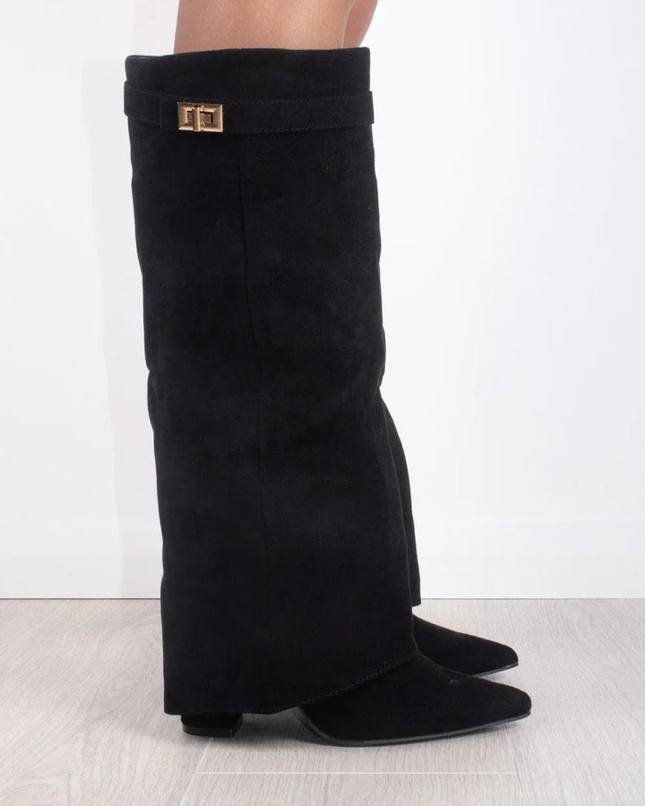 SUEDE BOOTS — BLACK