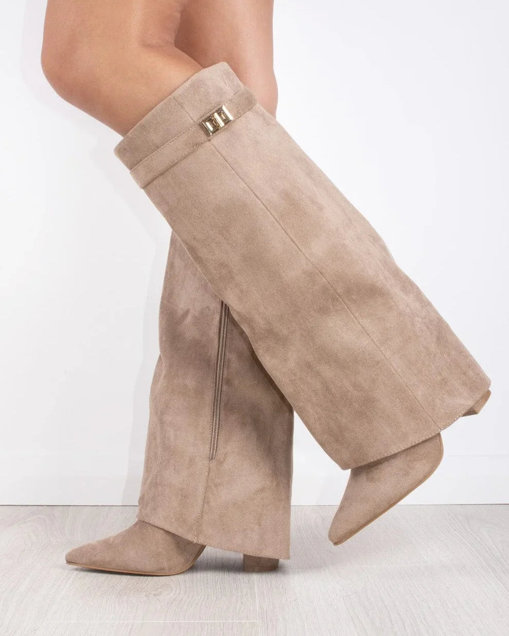 SUEDE BOOTS — BEIGE
