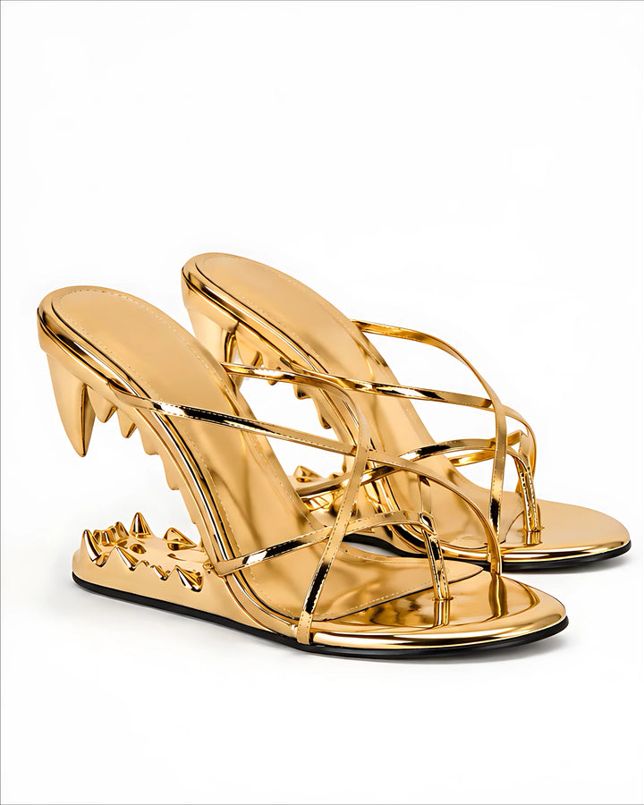 VELVET HEELS — GOLD