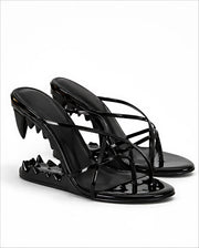 VELVET HEELS — BLACK